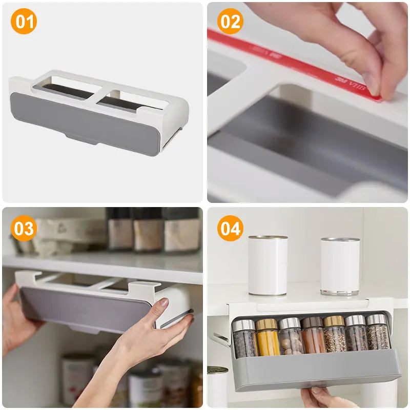 Self-Adhesive Spice Organizer Rack